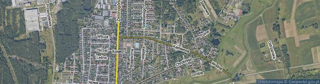 Zdjęcie satelitarne Kamienna ul.